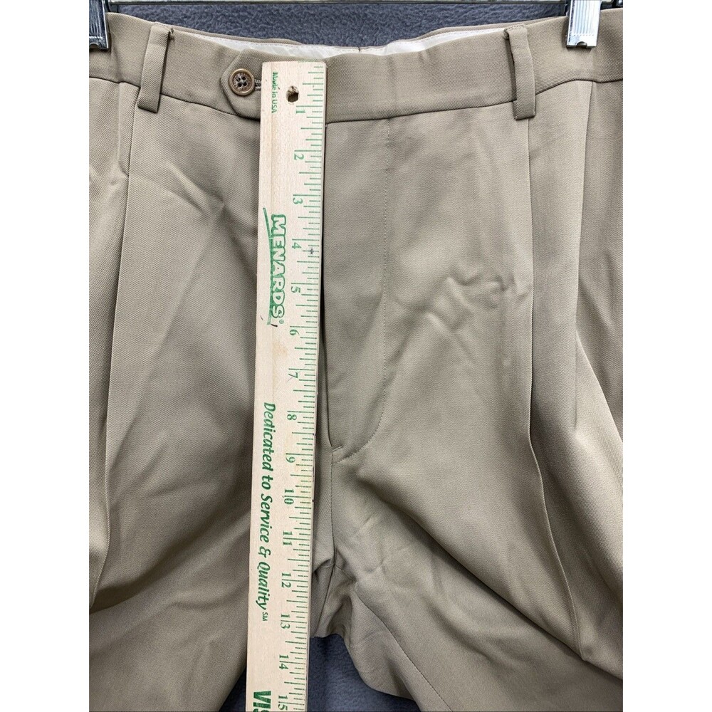 Brooks Brothers Mens Dress Pants Pleated Cuffed Beige Dry Clean Only Size 36X30 - Picture 5 of 16